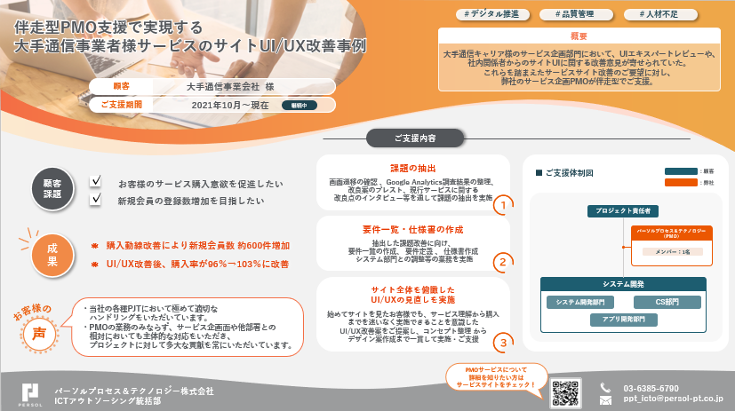 【事例紹介】ビジネスPMO_サービス企画UIUX事例