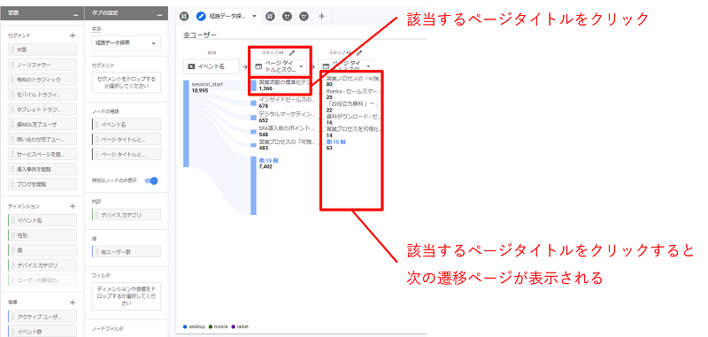 GA4 データ探索の活用例「経路検索」