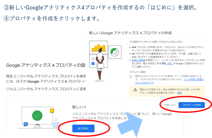 GA4 プロパティ作成方法